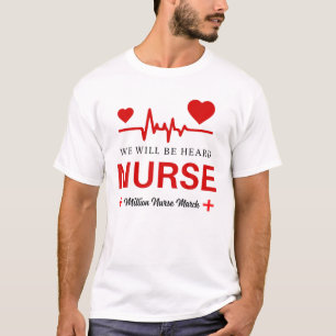 Camiseta Seremos Ouvidos Enfermeira De Batimentos Cardíacos