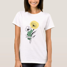 Camiseta Serena de Flores Elegantes para Mulheres