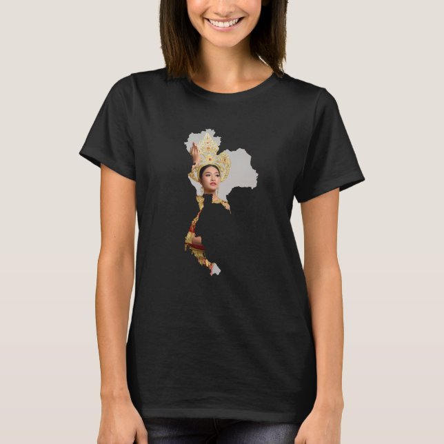 Camiseta Serenata tailandesa em forma da Tailândia (Frente)