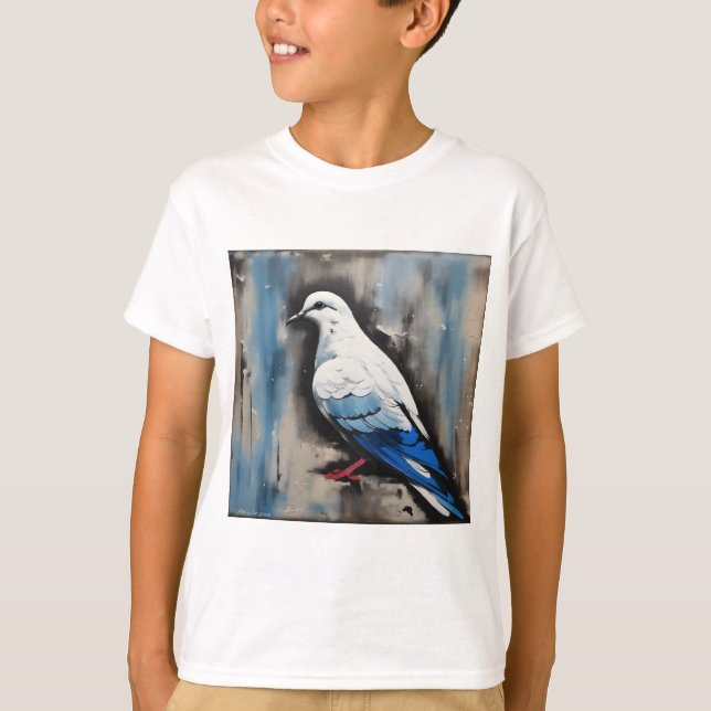 Camiseta Serene Dove of Peace: Estilo acrílico (Frente)