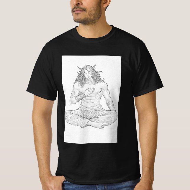 Camiseta Serene Elf Warrior | Fantasy Anime Character Art (Frente)