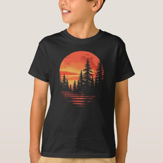 Camiseta Serene Forest Sunset (Frente)