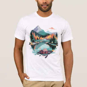Camiseta Serene Landscape Calm Tranquil Nature Mounts