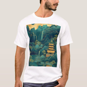 Camiseta Serene Mountain and Water Landscape T Shirt