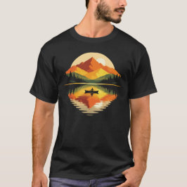 Camiseta Serene Mountain Lake Canoeing Nature Kayak