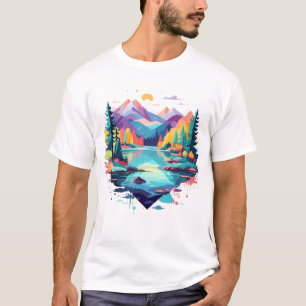 Camiseta Serene Paisagem Calma Natureza Tranquila Fora da A