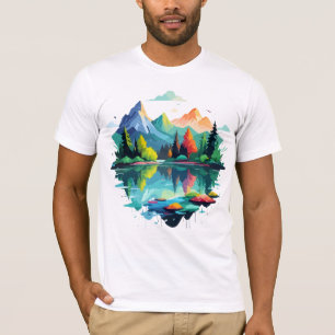 Camiseta Serene Paisagem Calma Natureza Tranquila Fora da A