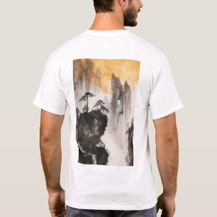 Camiseta Serene Zen Paisagem Minimalista Painting T-Shirt