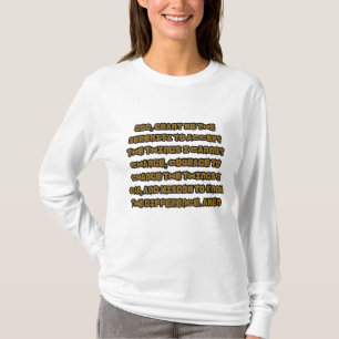 Camiseta Serenidade Baseada em Fé Oração de Longa Folga Fol