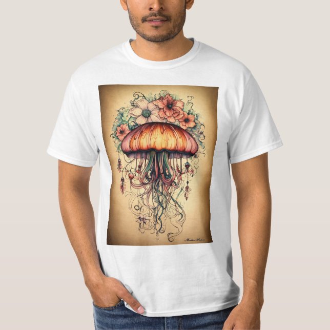 Camiseta Serenidade da Camisa-medusa de entalamento de prof (Frente)