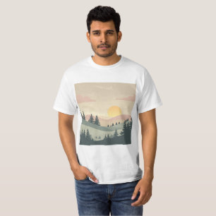 Camiseta Serenidade da Hora Dourada – Paisagem Mínima Paste
