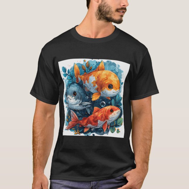 Camiseta Serenidade de Peixes em Movimento #2 (Frente)