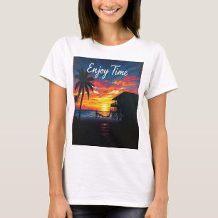 Camiseta Serenidade do Sol: Aproveite o Tempo na Praia