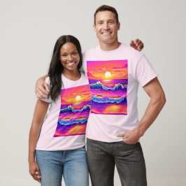 Camiseta Serenidade do Sunset da Onda Retroativa
