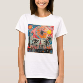 Camiseta Serenidade marinha Artística de Praia Viba Camisa-