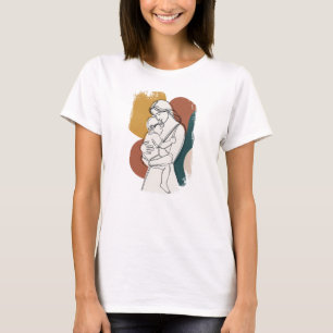 Camiseta Serenidade Materna: Um Abraço Minimalista