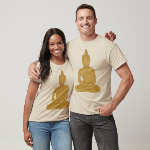 Camiseta Serenidade ouro - Arte Buda Meditativa