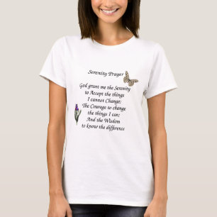 Camiseta Serenity Prayer Butterfly Flower Inspiration