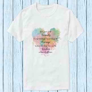 Camiseta Serenity Prayer Watercolor T Shirt