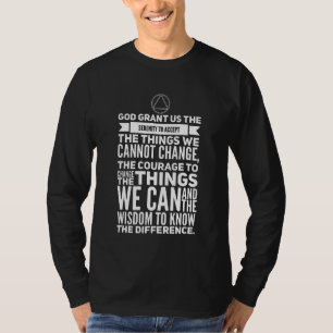 Camiseta Serenity Prayer Words Sobriety Inspirational