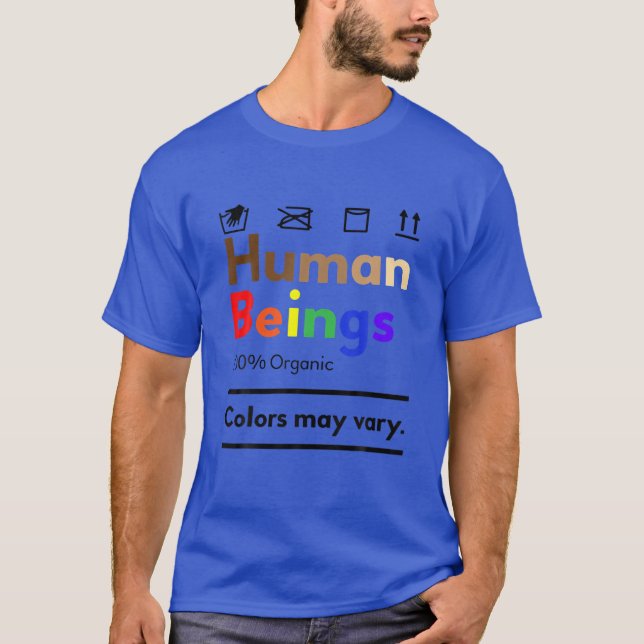 Camiseta Seres Humanos 100% Cores Orgânicas Podem Variar (Frente)