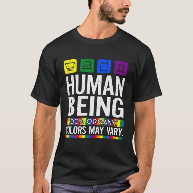 Camiseta Seres Humanos 100% Cores Orgânicos Podem Variar O  (Frente)