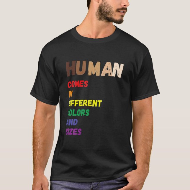 Camiseta Seres Humanos Cores podem variar a igualdade LGBT  (Frente)