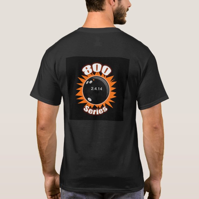 Camiseta Série 800 do Bowler em Preto e Laranja (Verso)