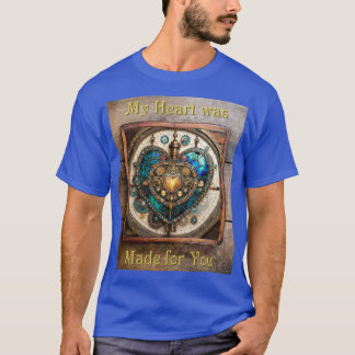 Camiseta Série Coração de Vidro Manchado Dourado Steampunk