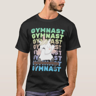 Camiseta Série de Esportes Ginásticos Unicórnio e Ginástica