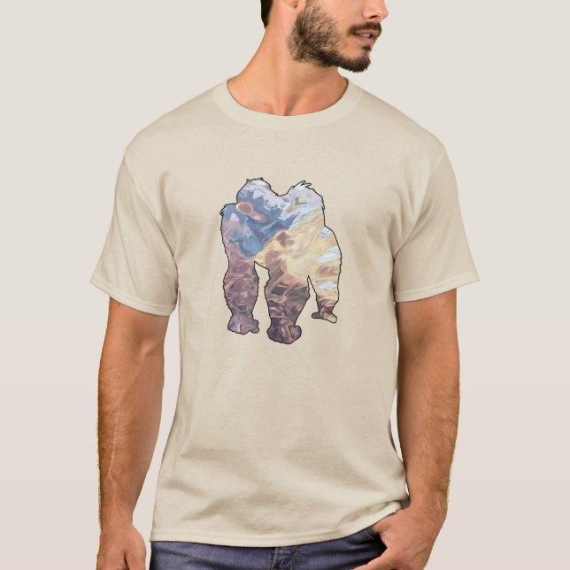 CAMISETA SÉRIE DE PINTURA - LUZ DE FOGO DE MACACO AZUL (Frente)