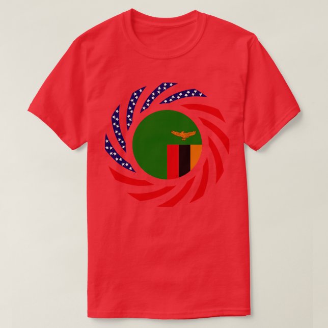 Camiseta Série de Sinalizador Patriótico Multinacional Amer (Frente do Design)