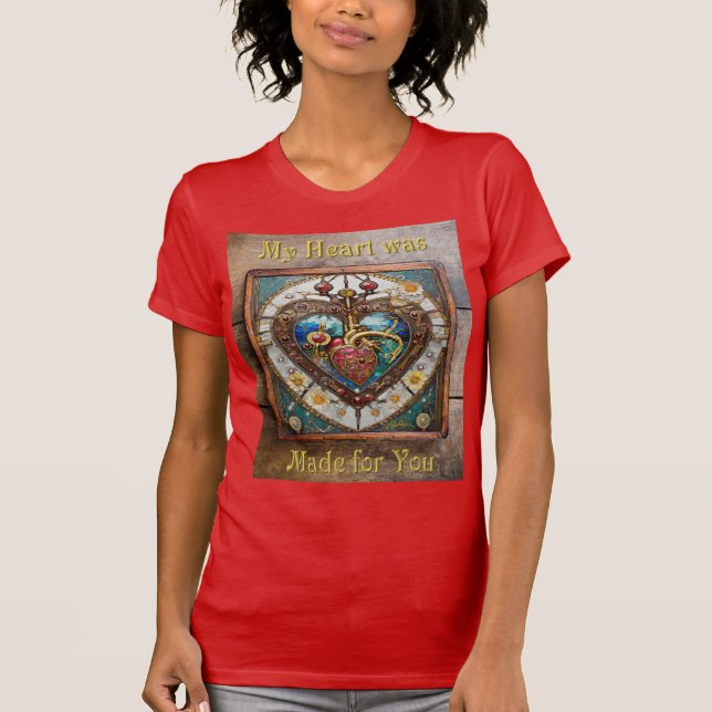 Camiseta Série Steampunk Anatômica do Coração Mecânico (Frente)