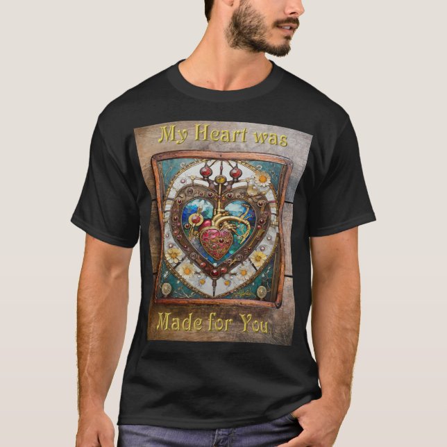 Camiseta Série Steampunk Anatômica do Coração Mecânico (Frente)