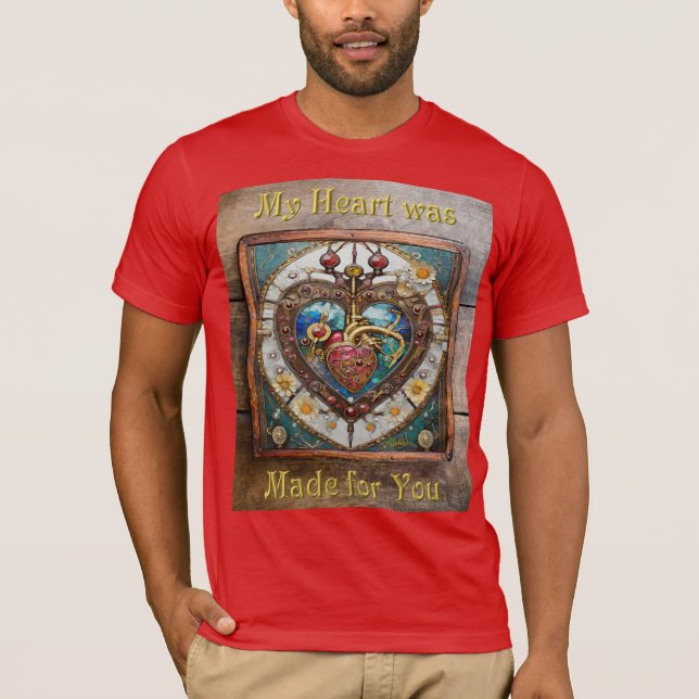 Camiseta Série Steampunk Anatômica do Coração Mecânico (Frente)