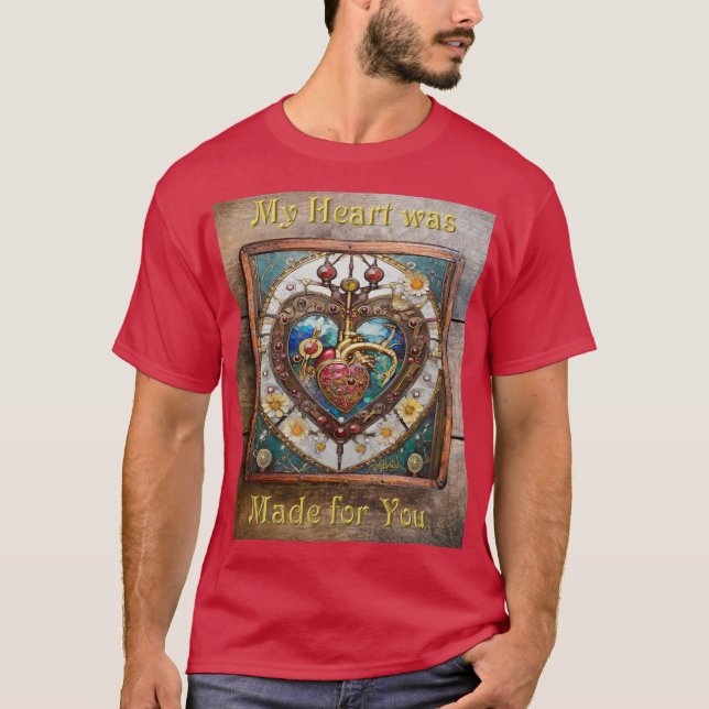 Camiseta Série Steampunk Anatômica do Coração Mecânico (Frente)