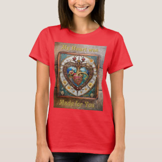 Camiseta Série Steampunk Anatômica do Coração Mecânico