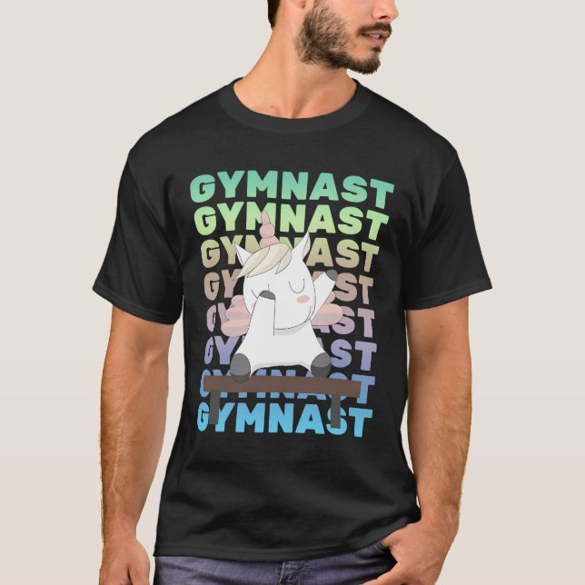 Camiseta Séries De Ginástica E ginástica Do Unicórnio (Frente)