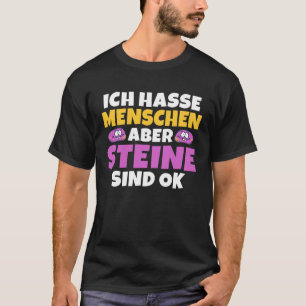 Camiseta Serigrafia Eu odeio pessoas mas pedras estão bem