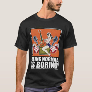 Camiseta Serigrafia Trás Ser Normal É Chato Vintage Rockabi