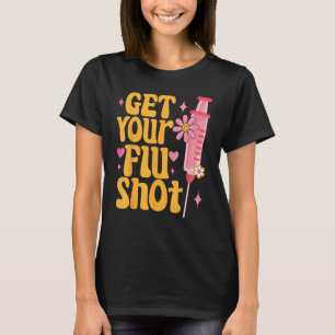 Camiseta seringa retro médico pegue no seu prestador de cui