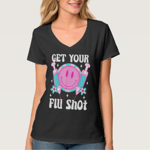Camiseta seringa retro médico pegue no seu prestador de cui