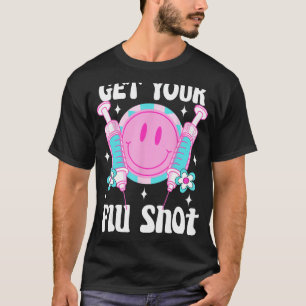Camiseta seringa retro médico pegue no seu prestador de cui