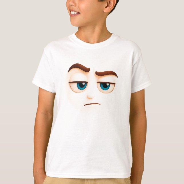 Camiseta Sério? rosto azul sem impressão grande humor (Frente)