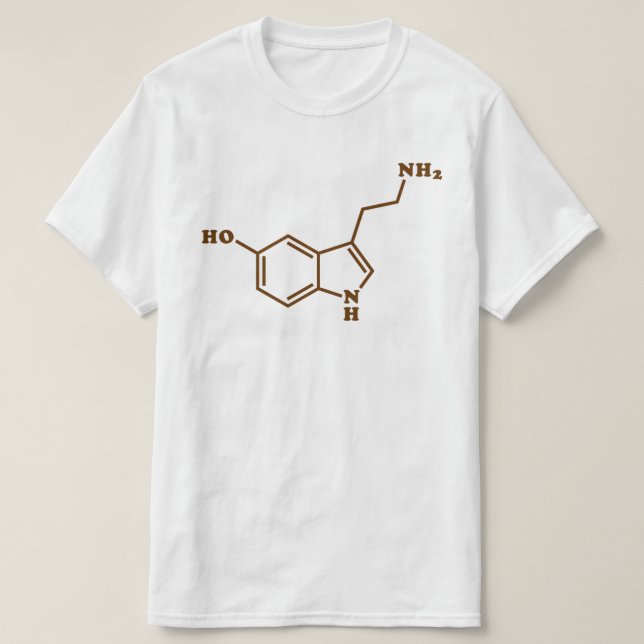 Camiseta Serotonina Fórmula Química Molecular (Frente do Design)