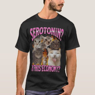 Camiseta Serotonina Nesta Economia Funny Cat Meme Bootleg G