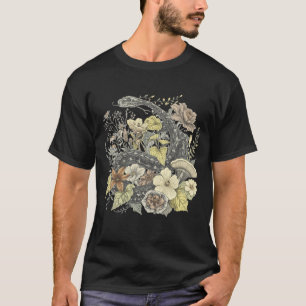 Camiseta Serpente Botânica & Flores Silvestres Estética da