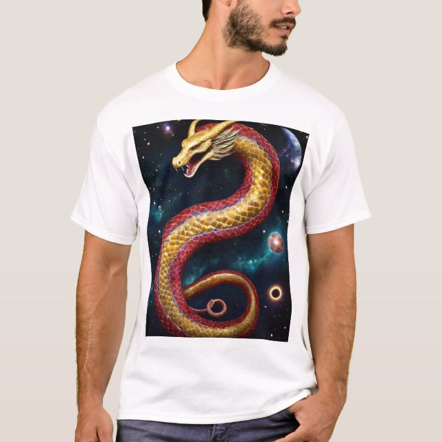 Camiseta Serpente Celestial - Guardião do Cosmos" (Frente)