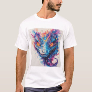 Camiseta Serpente Cósmica com Escamas Brilhantes