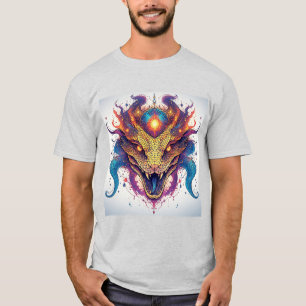 Camiseta Serpente Cósmica com Escamas Brilhantes
